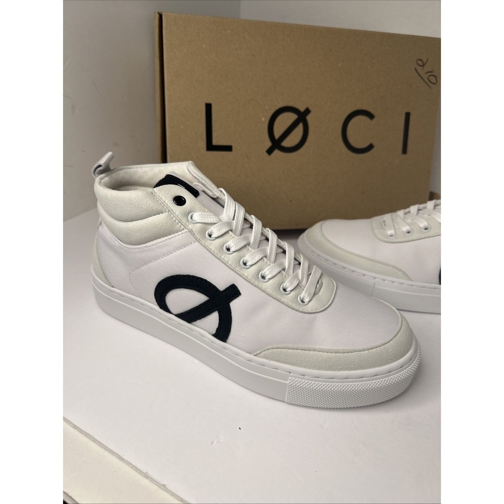 Loci Women's White Ten Logo High-Top Lace-Up Sneaker Shoes EU Size 37 US Sz 6.5 - Picture 2 of 10